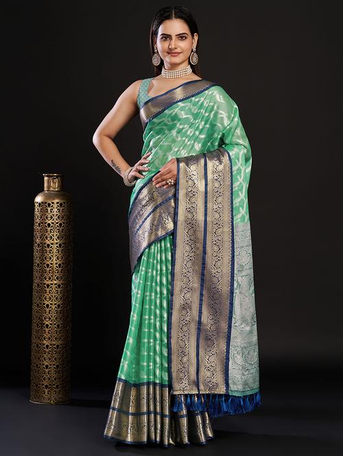 women green bordered saree - 21310252 - Very Small Image - 1