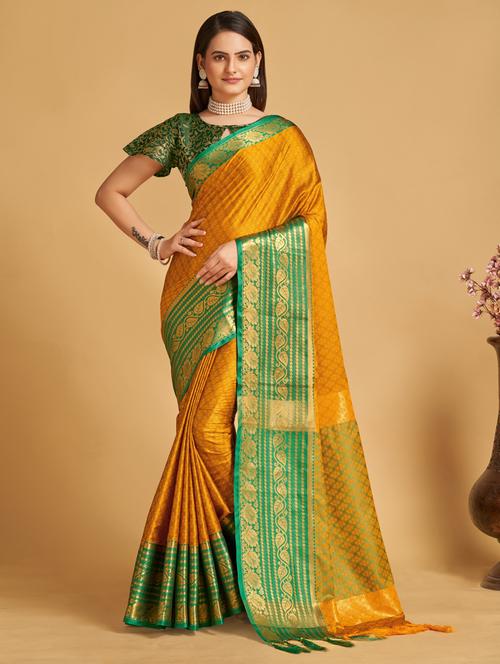 women self design banarasi saree with blouse - 21310297 - Very Small Image - 1