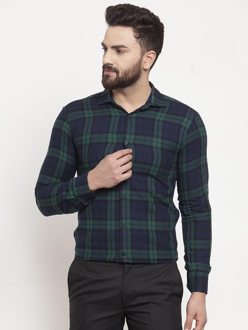 green checkered formal shirt - 21311202 - Very Small Image - 1