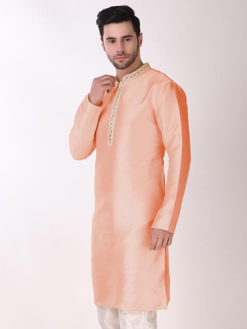 men embroidered mandrain neck kurta pyjama set - 21313633 - Very Small Image - 1
