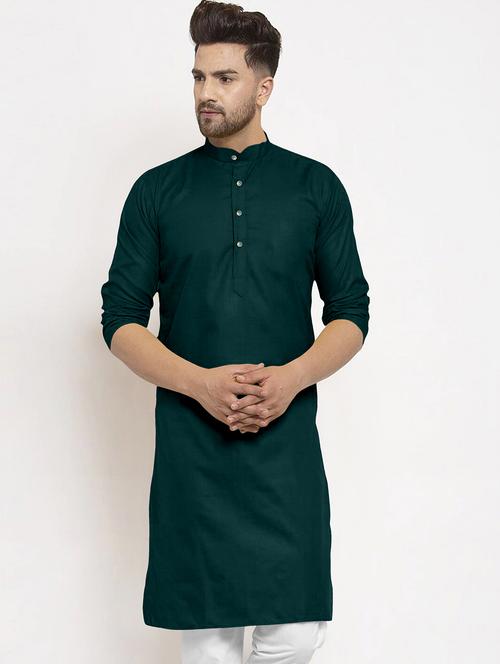 men solid mandrain neck kurta pyjama set - 21313653 - Very Small Image - 1