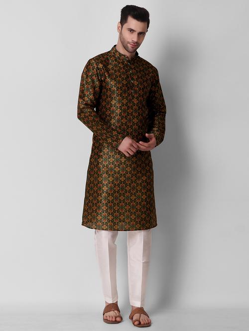men mandrain neck kurta pyjama set - 21313682 - Very Small Image - 1