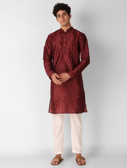 men mandrain neck kurta pyjama set - 21313687 - Very Small Image - 1