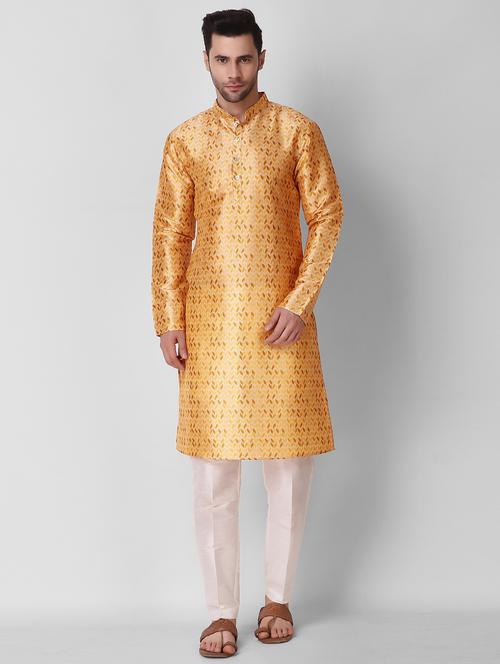 men printed mandrain neck kurta - 21313700 - Very Small Image - 1