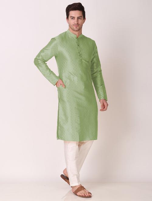 men self designed mandrain neck kurta - 21313774 - Very Small Image - 1