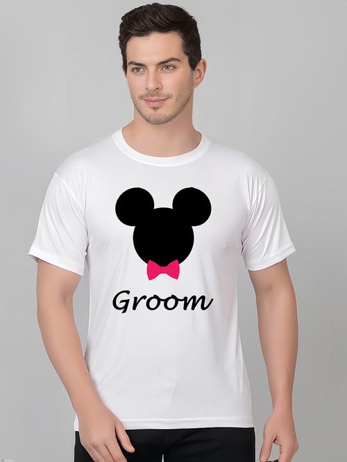 men round neck front print t-shirt - 21314108 - Very Small Image - 1