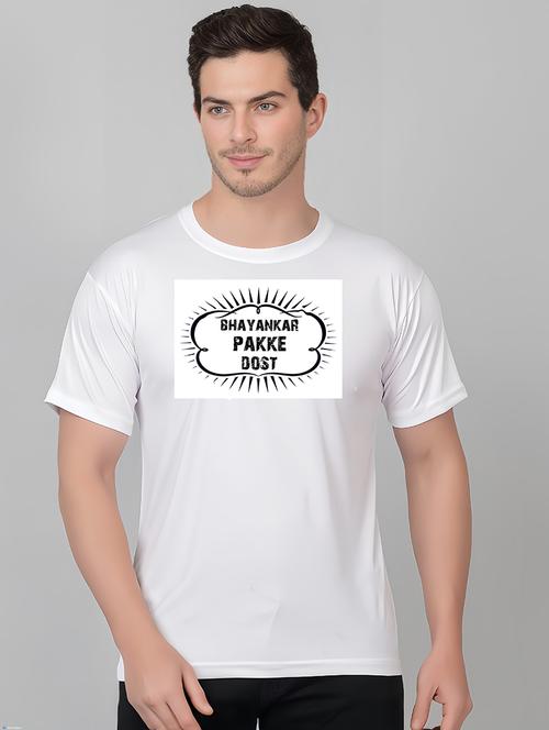 men round neck chest print t-shirt - 21314690 - Very Small Image - 1