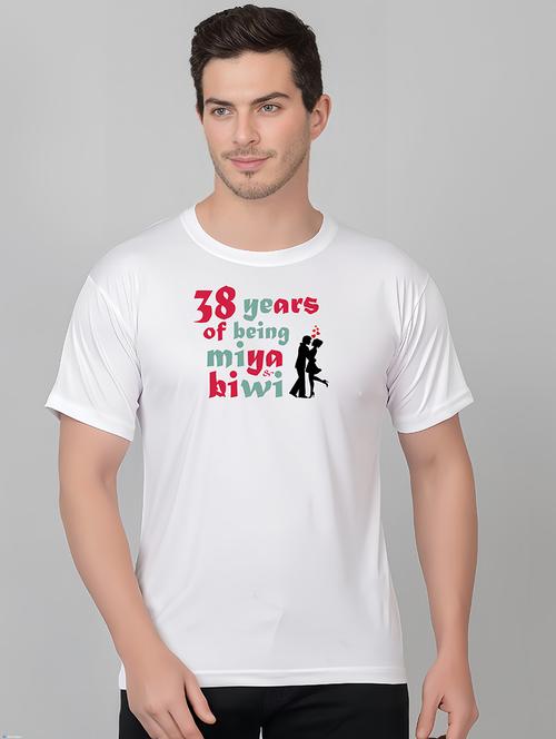 white polyester front print tshirt - 21314736 - Very Small Image - 1