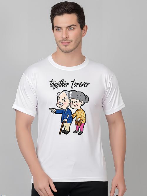 men round neck front print t-shirt - 21314820 - Very Small Image - 1