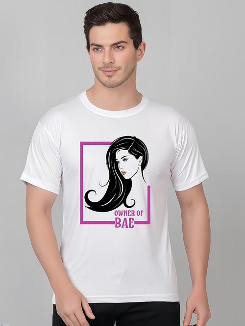 men round neck front print t-shirt - 21314829 - Very Small Image - 1