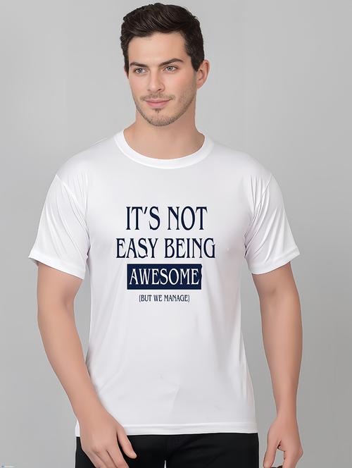 men round neck front print t-shirt - 21314966 - Very Small Image - 1
