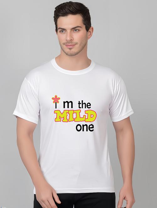 men round neck front print t-shirt - 21315066 - Very Small Image - 1