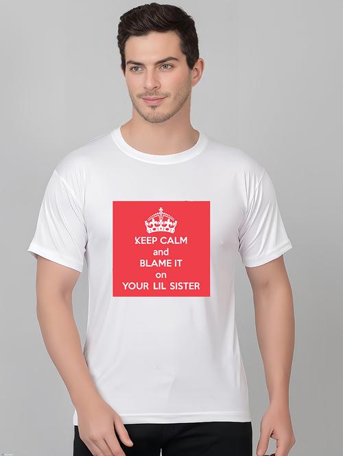 men round neck front print t-shirt - 21315074 - Very Small Image - 1