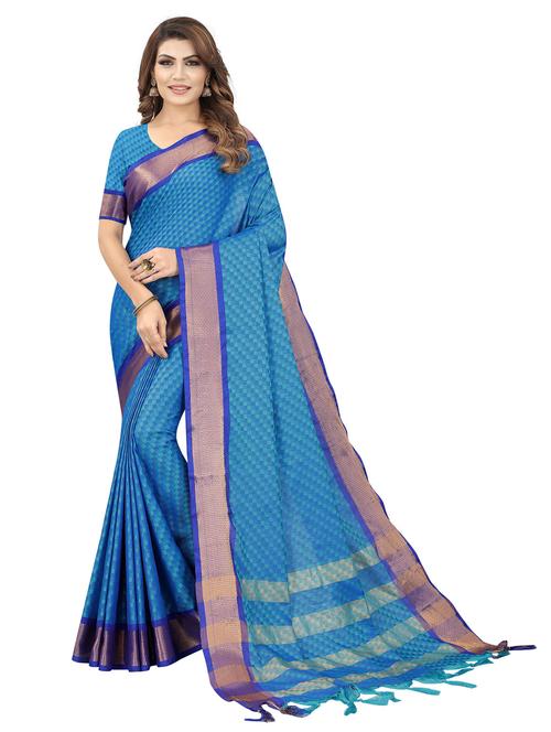 women blue chettinadu saree - 21316056 - Very Small Image - 1