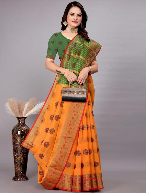 women self design handloom saree - 21316121 - Very Small Image - 1