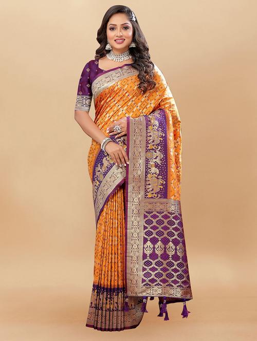 women self design patola saree - 21316708 - Very Small Image - 1