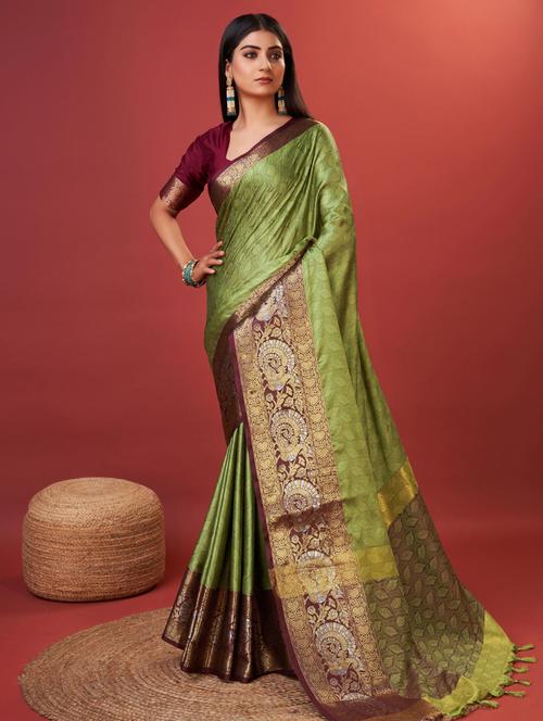 women self-designed banarasi saree with blouse - 21317110 - Very Small Image - 1