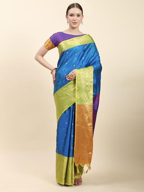 women self-designed banarasi saree with blouse - 21317141 - Very Small Image - 1