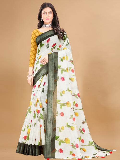 women printed saree - 21317195 - Very Small Image - 1
