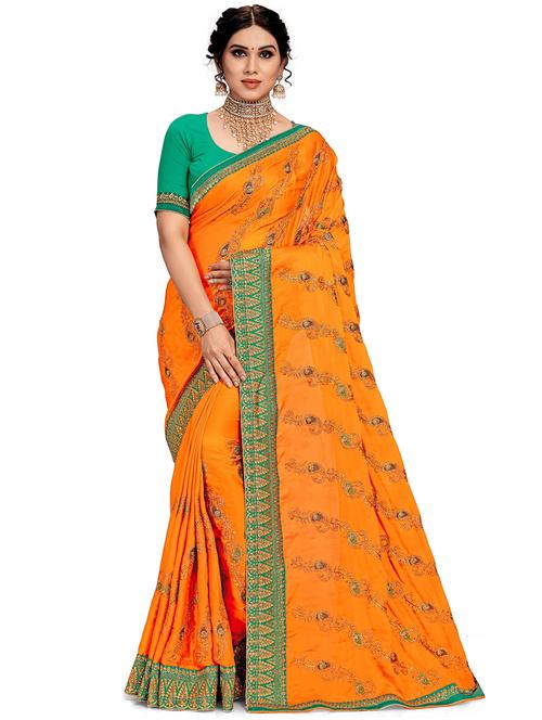 women mustard embroidered saree - 21317584 - Very Small Image - 1