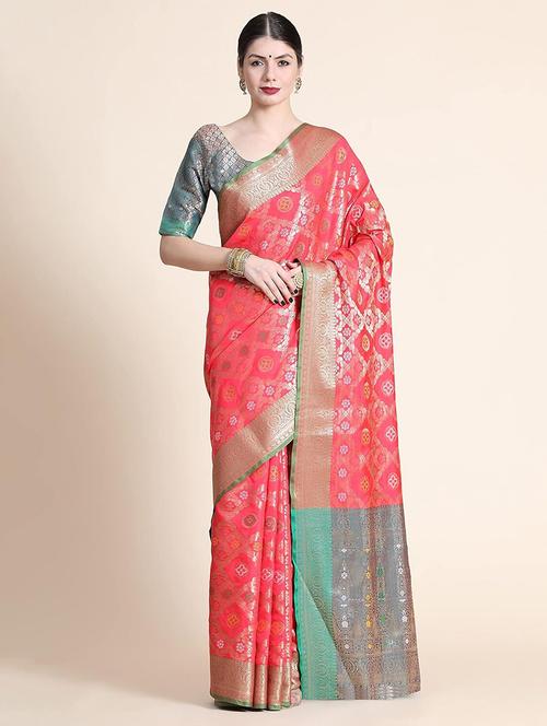 women self design patola saree with blouse - 21317619 - Very Small Image - 1
