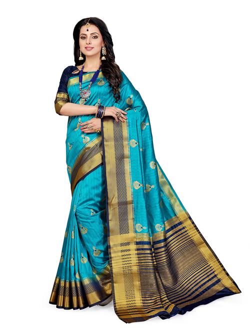 women self design kanjivaram saree with blouse - 21317629 - Very Small Image - 1