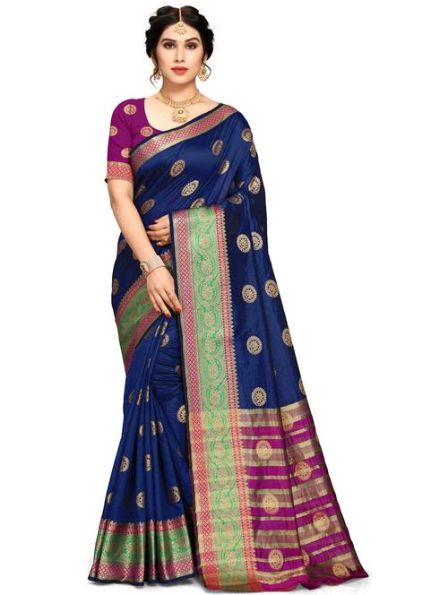 women self design banarasi saree with blouse - 21317661 - Very Small Image - 1