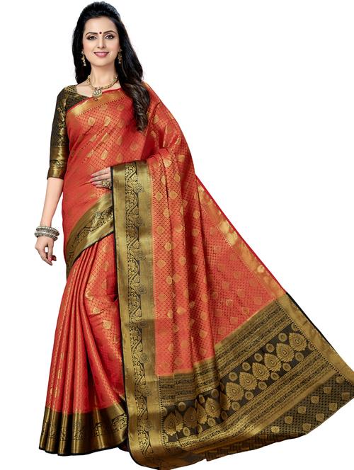 women self design banarasi saree with blouse - 21317732 - Very Small Image - 1
