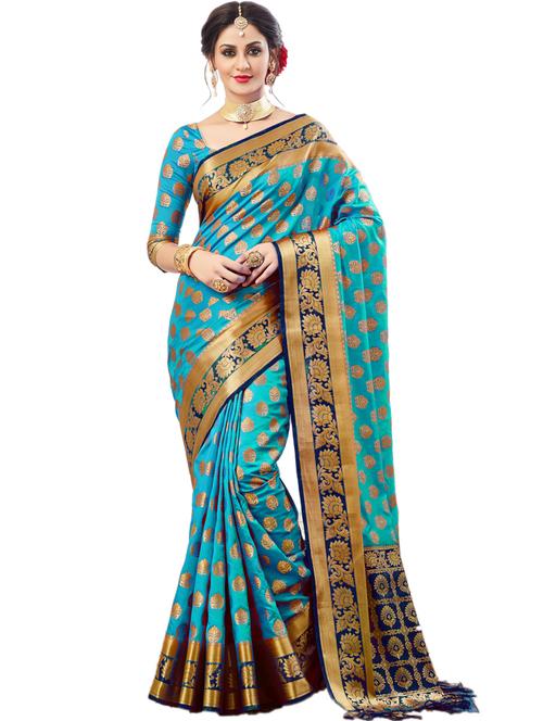 women self design banarasi saree with blouse - 21317864 - Very Small Image - 1