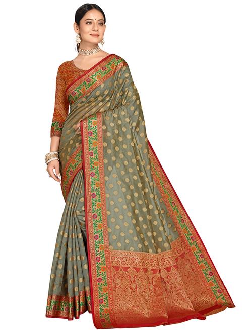 women self design banarasi saree with blouse - 21317914 - Very Small Image - 1