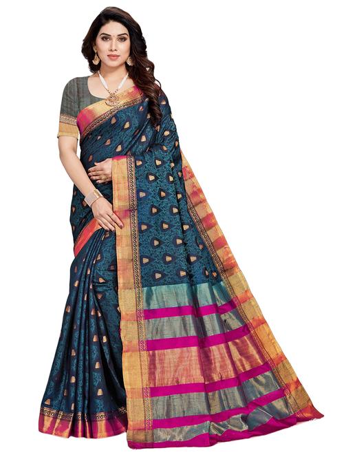 women self design kanjivaram saree with blouse - 21318085 - Very Small Image - 1