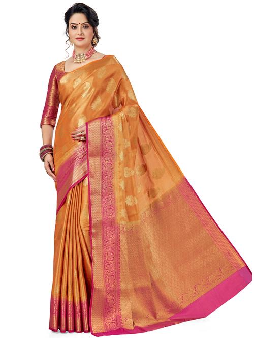 women self design kanjivaram saree with blouse - 21318532 - Very Small Image - 1