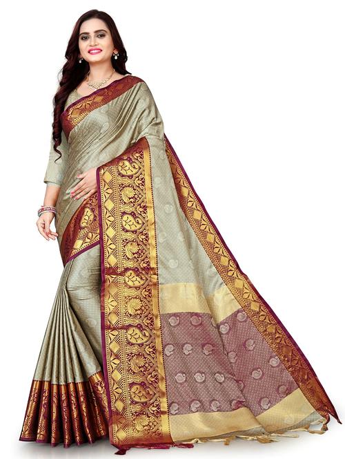 women green banarasi saree - 21318562 - Very Small Image - 1