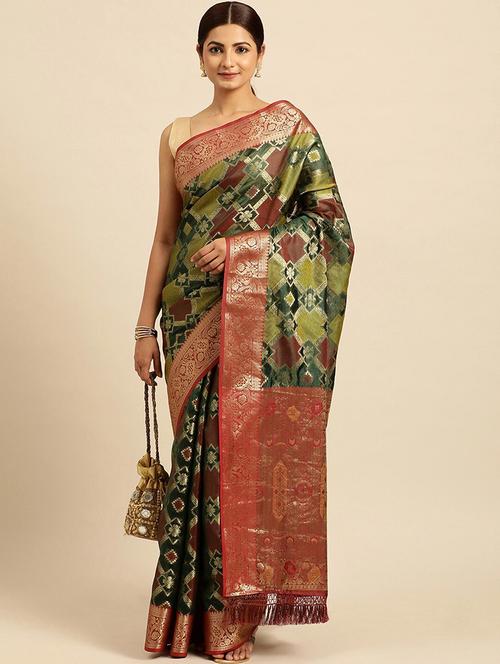 women self design zari work saree - 21318857 - Very Small Image - 1