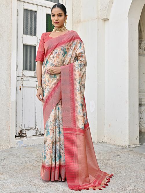 women printed bordered saree - 21320855 - Very Small Image - 1