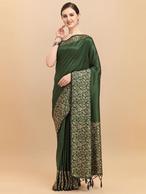 green silk blend bhagalpuri saree - 21320956 - Very Small Image - 1
