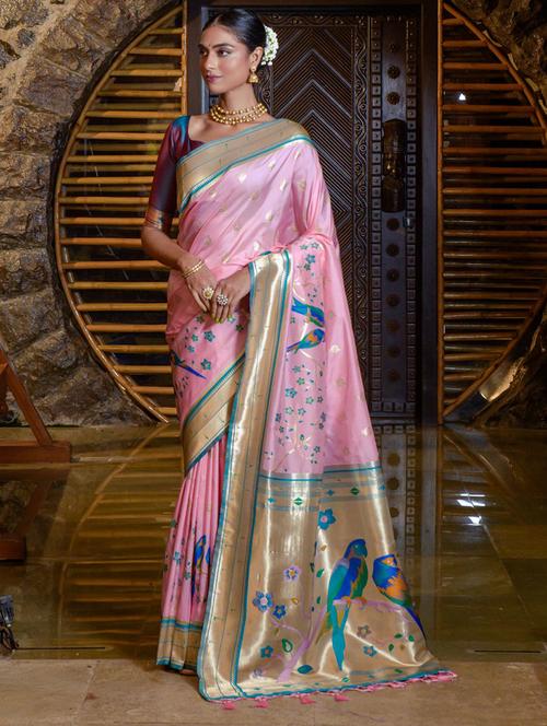 women self design paithani saree with blouse - 21321073 - Very Small Image - 1