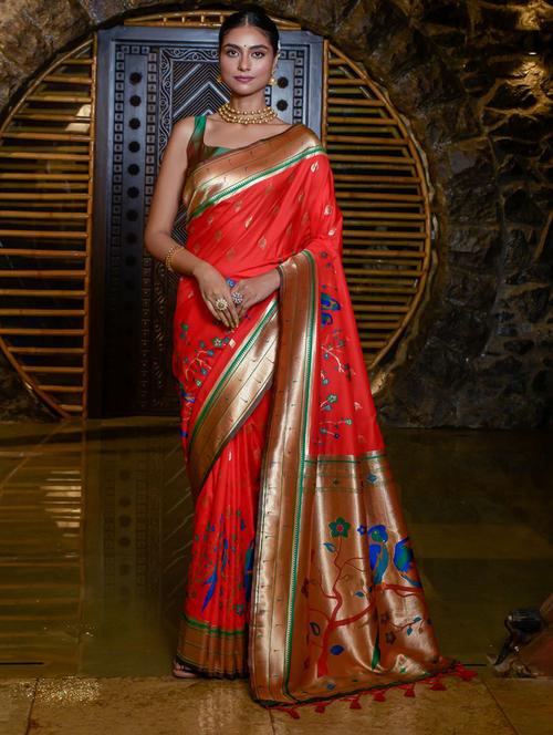 women self design paithani saree with blouse - 21321080 - Very Small Image - 1