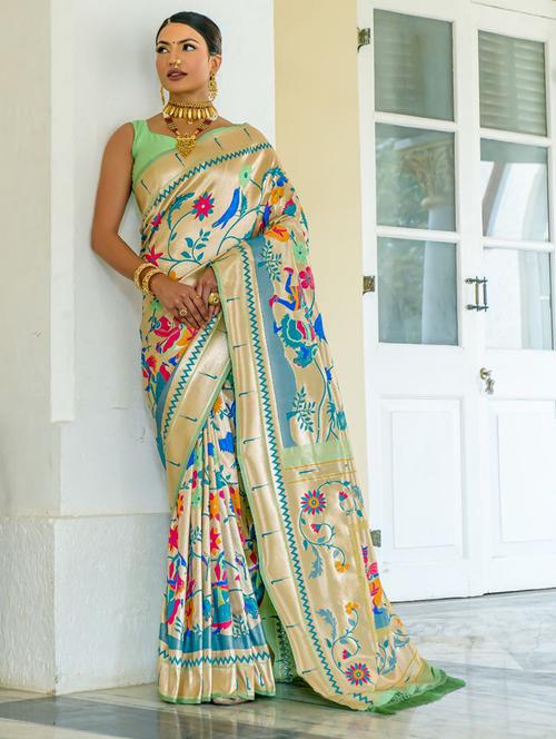 women self design paithani saree with blouse - 21321086 - Very Small Image - 1