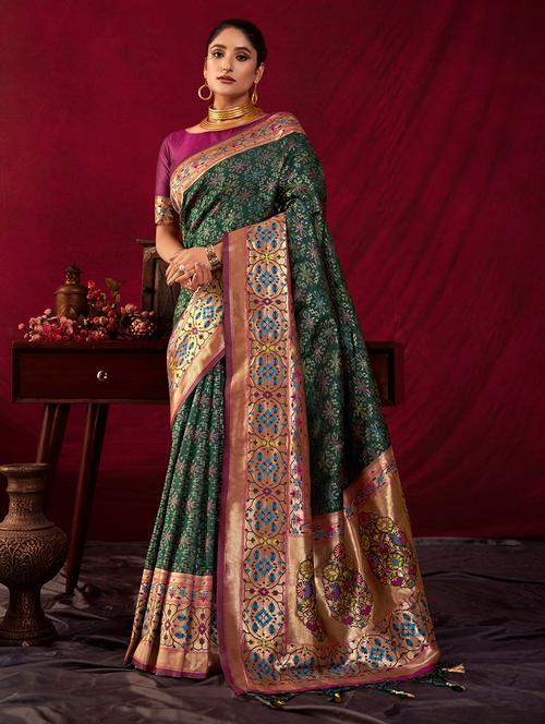 women self design paithani saree with blouse - 21321110 - Very Small Image - 1