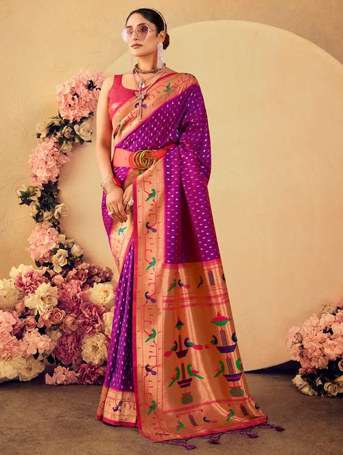 women self design paithani saree - 21321123 - Very Small Image - 1