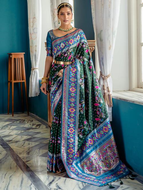 women self design paithani saree with blouse - 21321196 - Very Small Image - 1