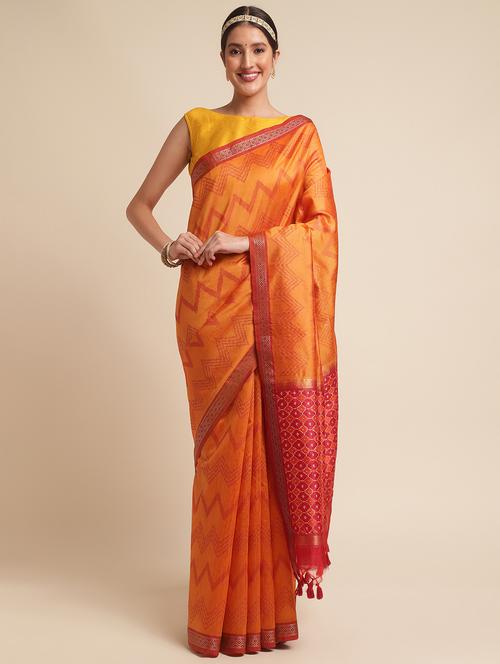 women chevron printed saree with blouse - 21321447 - Very Small Image - 1