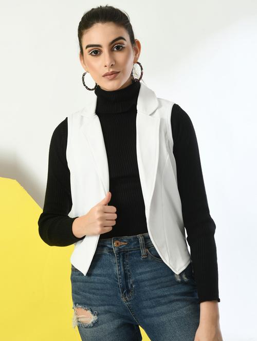 white polyester shrug - 21322469 - Very Small Image - 1