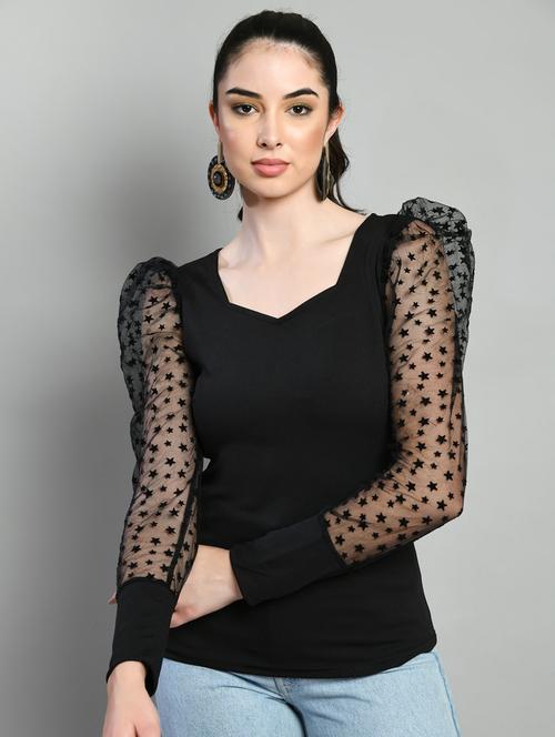 women black polyester regular top - 21322750 - Very Small Image - 1