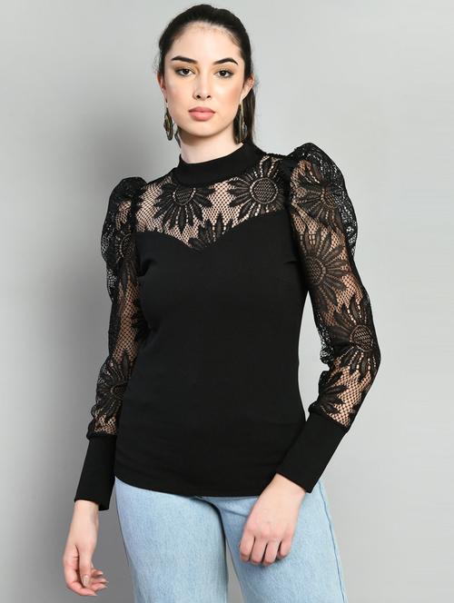women black polyester regular top - 21322923 - Very Small Image - 1