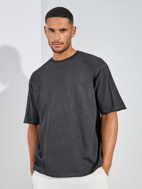 men solid oversized short sleeves t-shirt - 21324336 - Very Small Image - 1