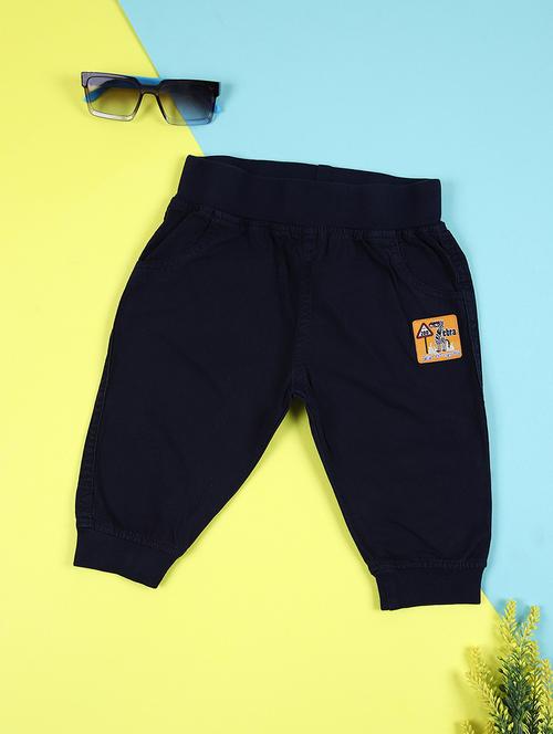 kids navy blue plain jogger - 21325144 - Very Small Image - 1