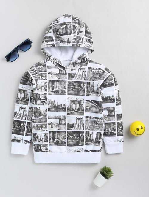 grey cotton all over print sweatshirt - 21325303 - Very Small Image - 1