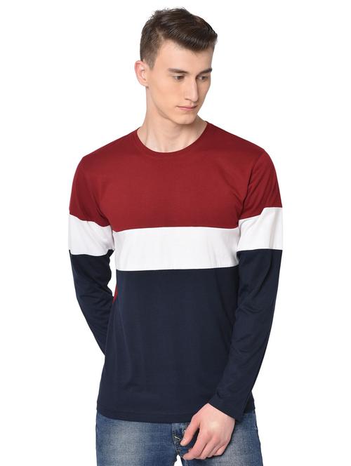men color block long sleeves t-shirt - 21326362 - Very Small Image - 1